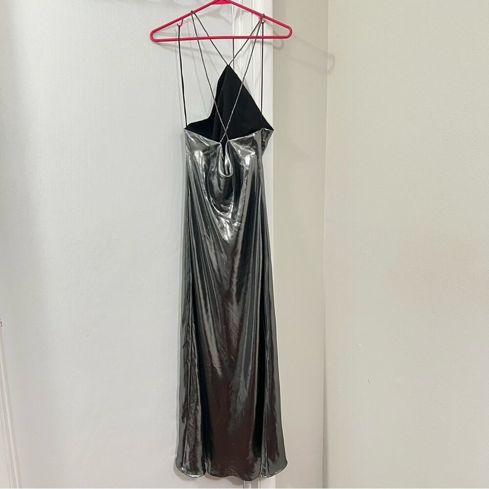 Zara Metallic Gunmetal Halter Maxi Dress. No tags, never worn. - Picture 12 of 12